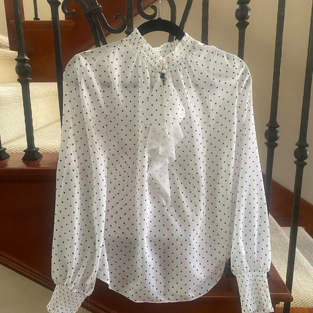 White Polka Dot Blouse